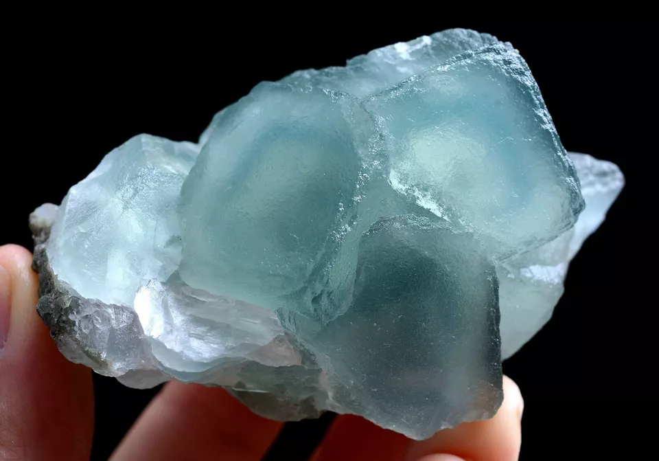 Natural Phantom Window Green Cubic Fluorite CLUSTER Mineral Specimen 202g