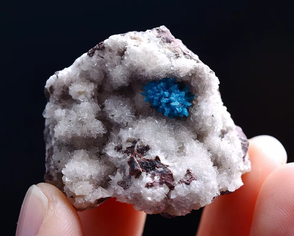 19g Natural CAVANSITE & ZEOLITE Crystal Symbiotic Mineral Specimen/ India