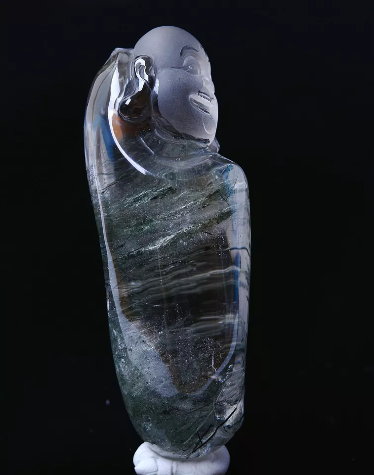 91.74g RARE VARIETY OF HEALING TREAT NATURAL GREEN TOURMALINE CRYSTAL PENDANT