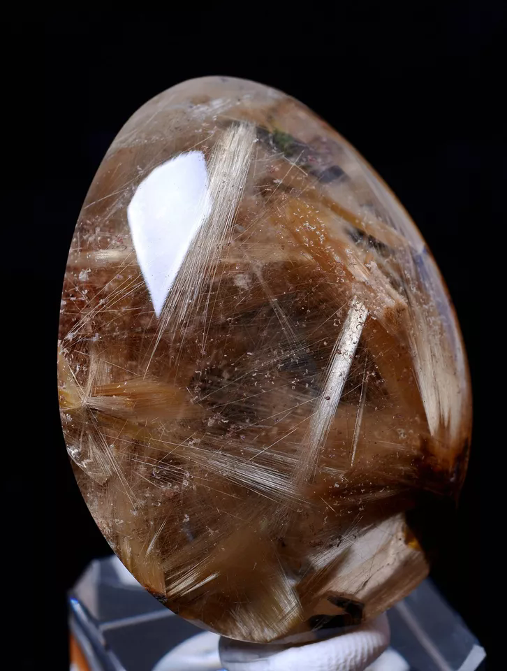 24.17g Rare Natural transparent Golden Hair Gold Crystals Treat Woman Pendant