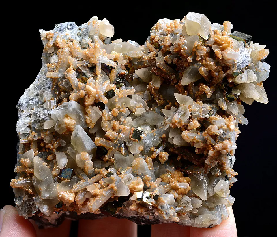 171g Natural New Varieties Yellow Calcite & Pyrite Symbiotic Mineral Specimen