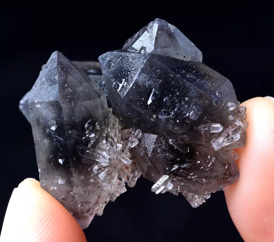 12.12g RARE NATURAL Skeletal Double Crystal Green QUARTZ Cluster Specimen