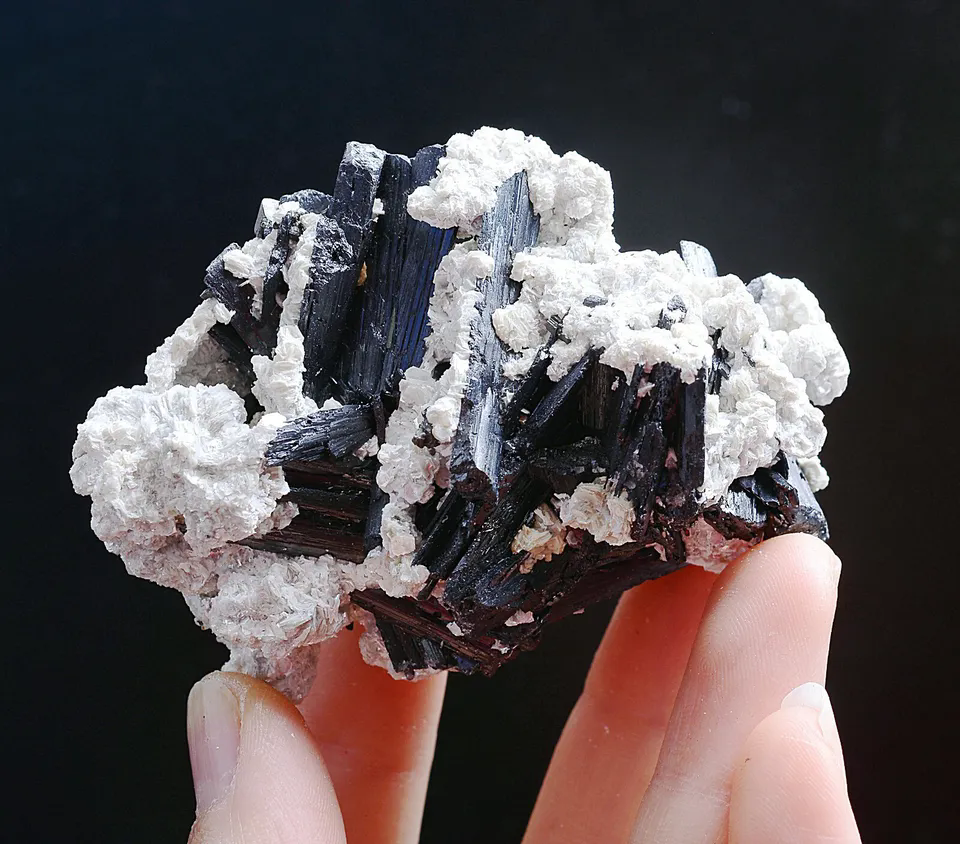 117g Natural Wolframite CRYSTAL Calcite Mineral Specimen/Yaogangxian China