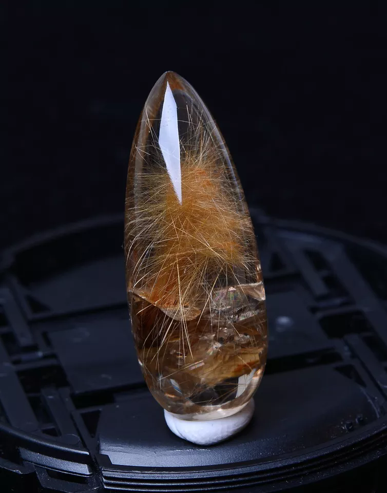 Natural Gold Rutilated Quartz Crystal "Stone Inside Stone" Pendant 46.75ct