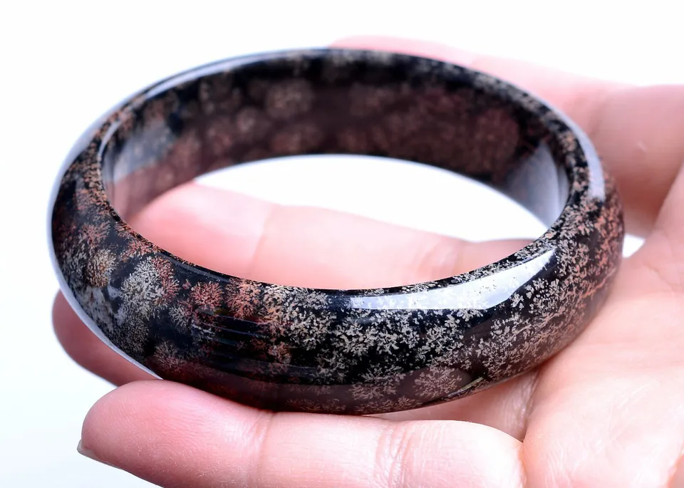 Natural Crystal Crystal Obsidian Sunflower Madam Bangle Inner Diameter 60mm