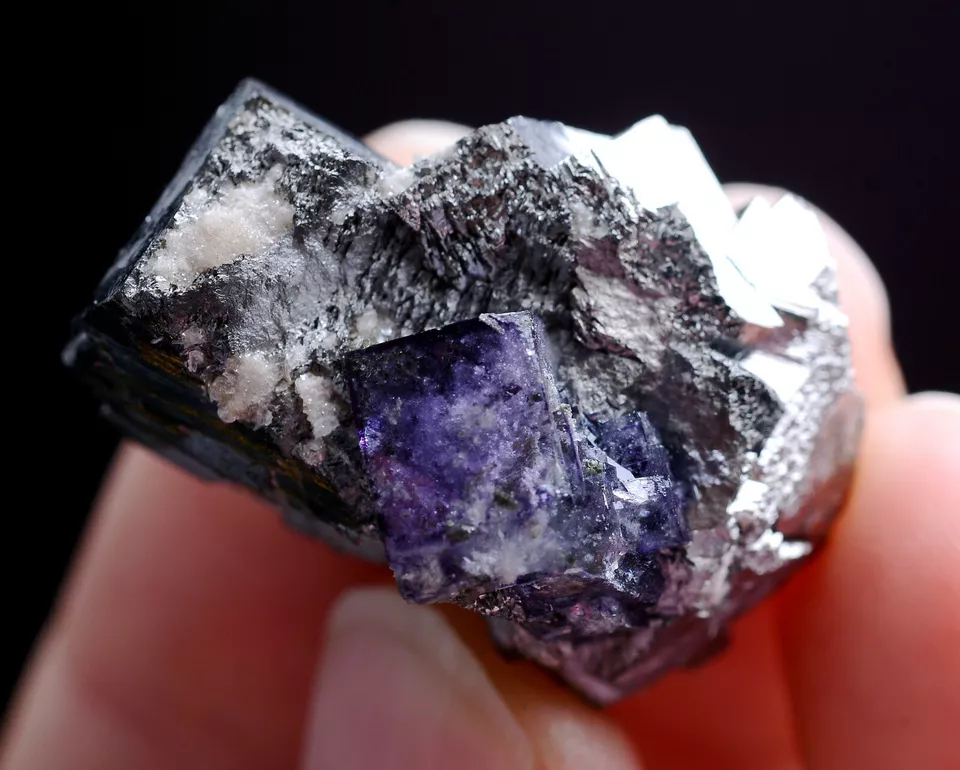 34.0g Natura Purple FLUORITE Arsenopyrite Mineral Specimen/ Yaogangxian China