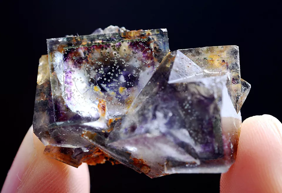 12g Natural phantom window Purple Fluorite Mineral Specimen/ Yaogangxian China