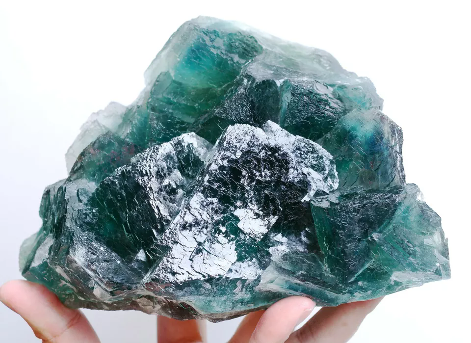 2627g Natural Phantom Window Green Cubic Fluorite CLUSTER Mineral Specimen