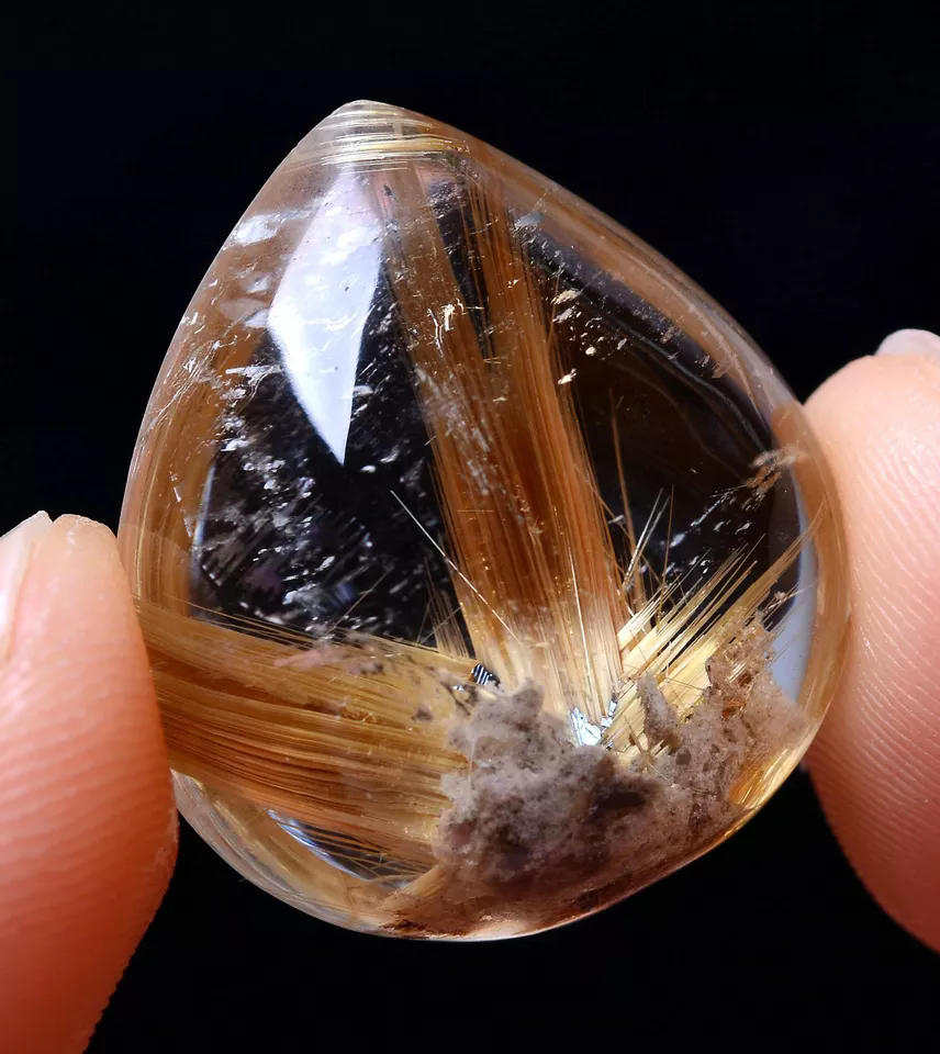 23*20*10mm AA++Natural Clear Quartz Hair Rutilated Crystal Man & Woman Pendant