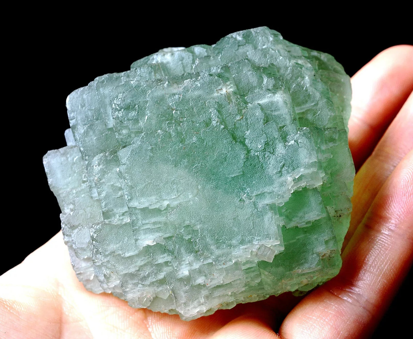 China /Newly DISCOVERED RARE GREEN CUBE FLUORITE CRYSTAL MINERAL SPECIMEN  308g