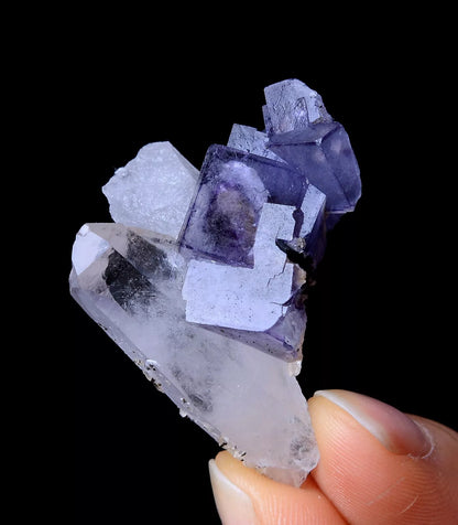 NEWLY DISCOVERED RARE FLUORITE & CRYSTAL SYMBIOTIC MINERAL SAMPLES  11.86g