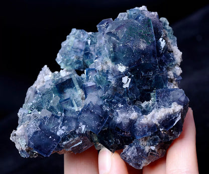 266g Rare Transparent Blue Fluorite Secondary Crystallization Mineral  Specimen