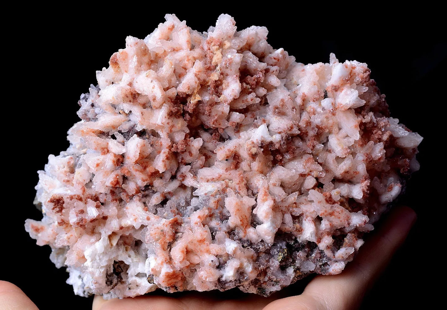 909g China /Newly DISCOVERED RARE RED CALCITE & PYRITE CRYSTAL MINERAL SPECIMEN