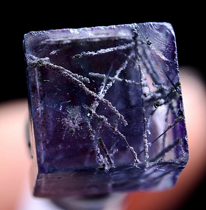 3g Natural Complete Bismuthinite Purple FLUORITE Mineral Specimen/Yaogangxian