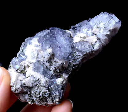 62.83g RARE PURPLE FLUORITE & CALCITE SYMBIOTIC CRYSTAL CLUSTER MINERAL SAMPLES