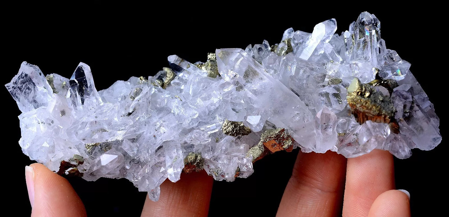 94.g  NEWLY DISCOVERED CRYSTAL CLUSTER & CHALCOPYRITE SYMBIOTIC MINERAL  SAMPLES