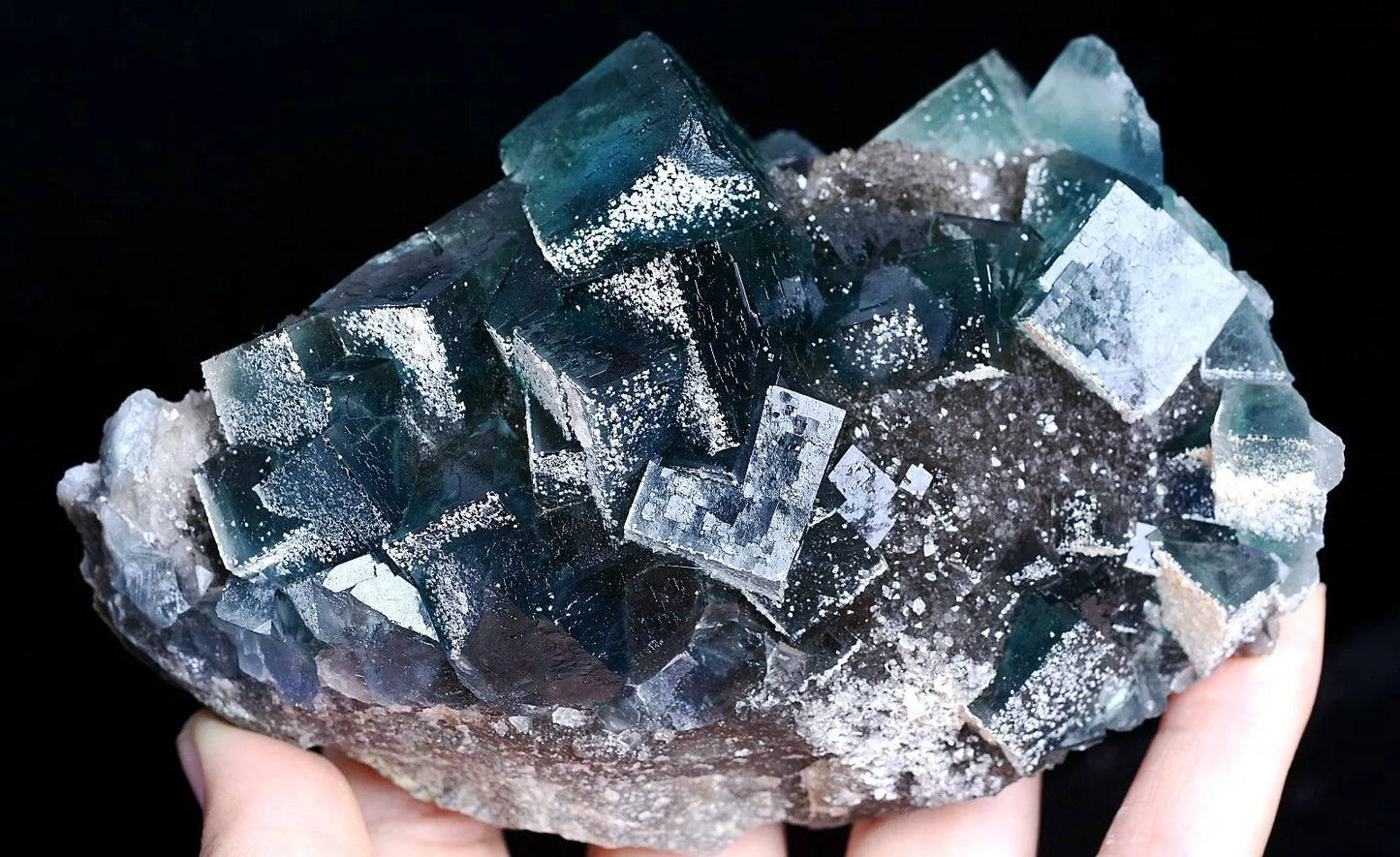 508.5g NATURAL Green Cubic FLUORITE Crystal Cluster Mineral Specimen /China