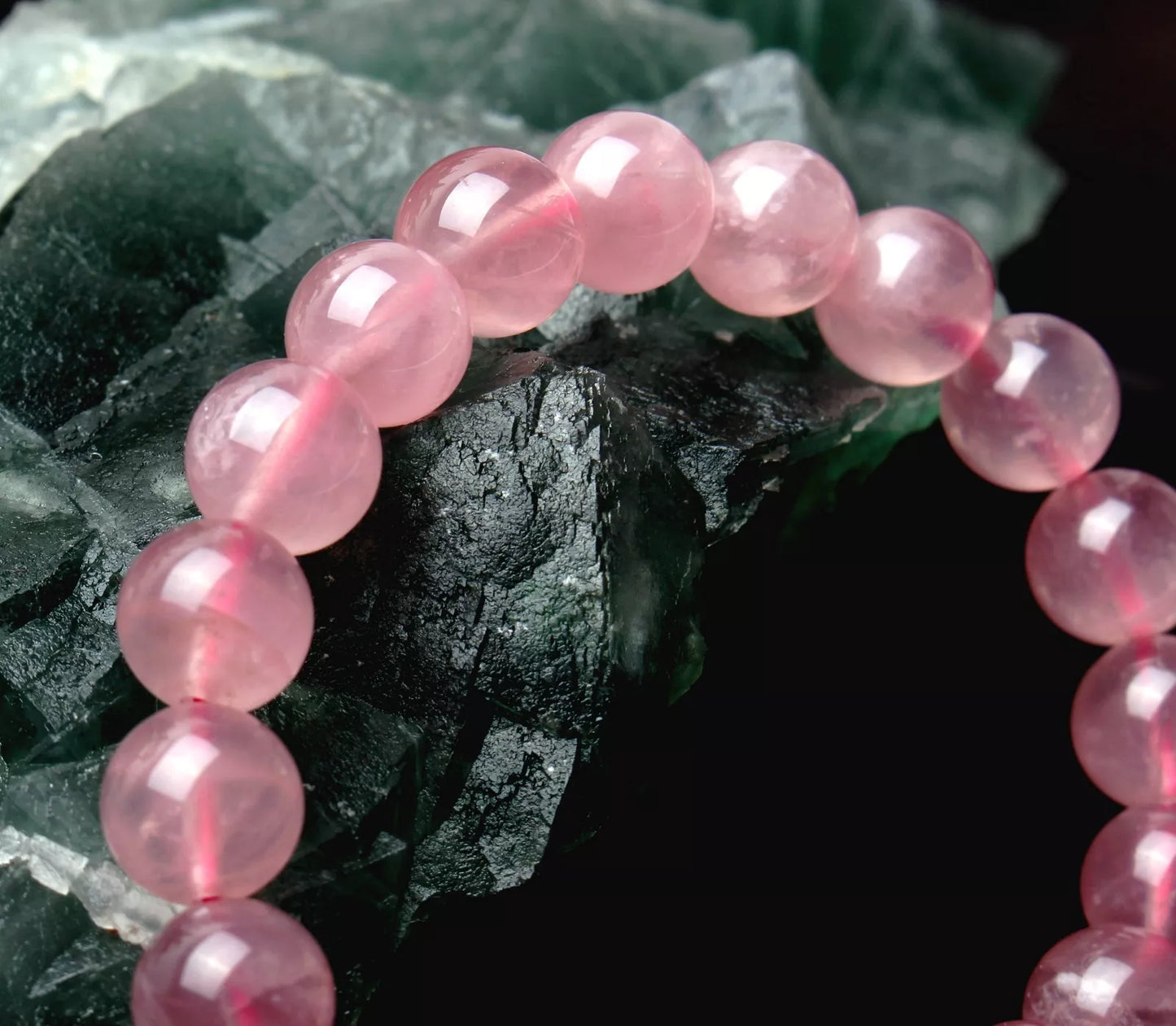 10mm Natural Madagascar Rose Quartz Crystal Round Beads Madam Gift Bracelet