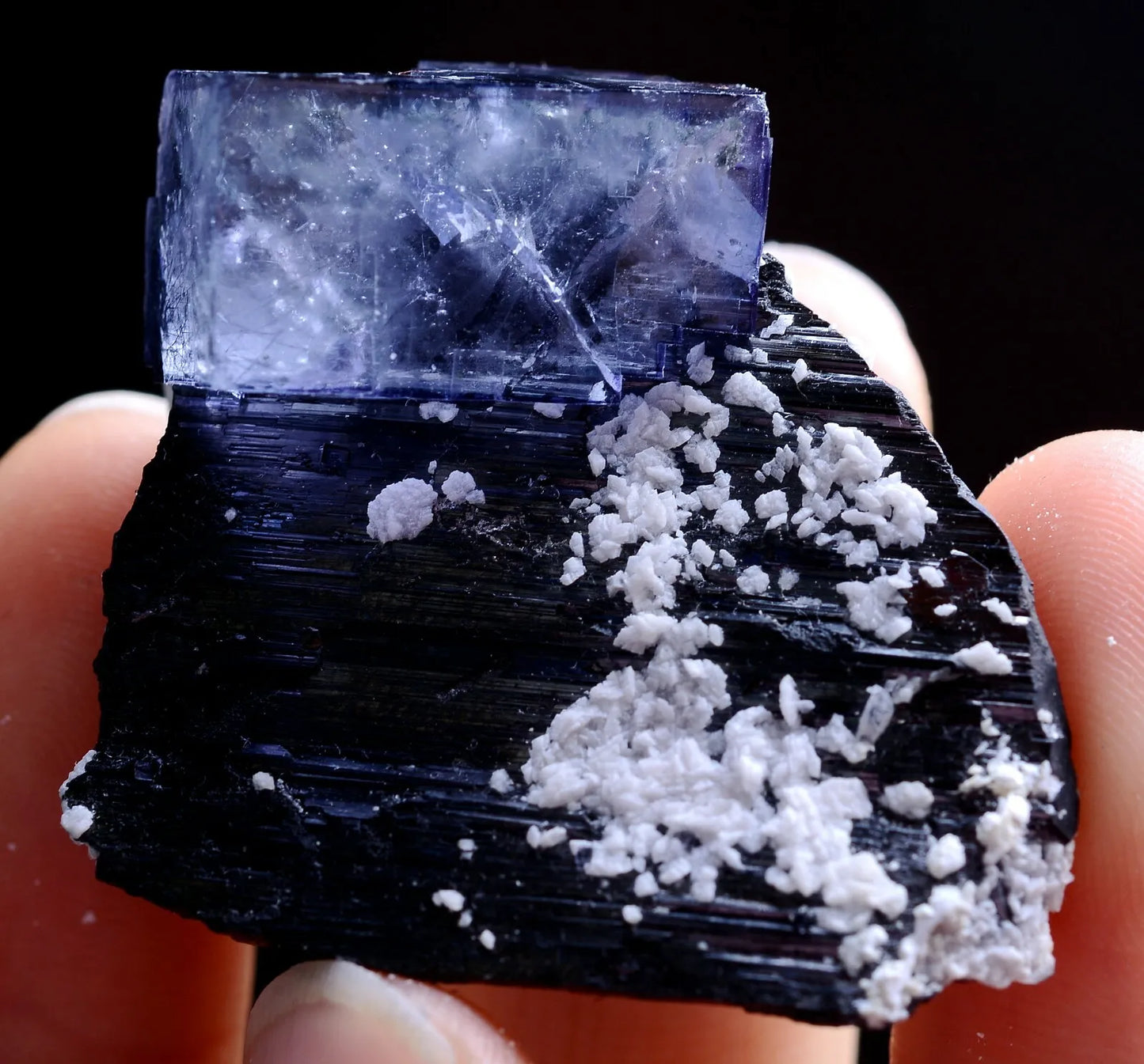 42gNatura Bismuthinite Purple FLUORITE Wolframite Mineral Specimen/Yaogang xian