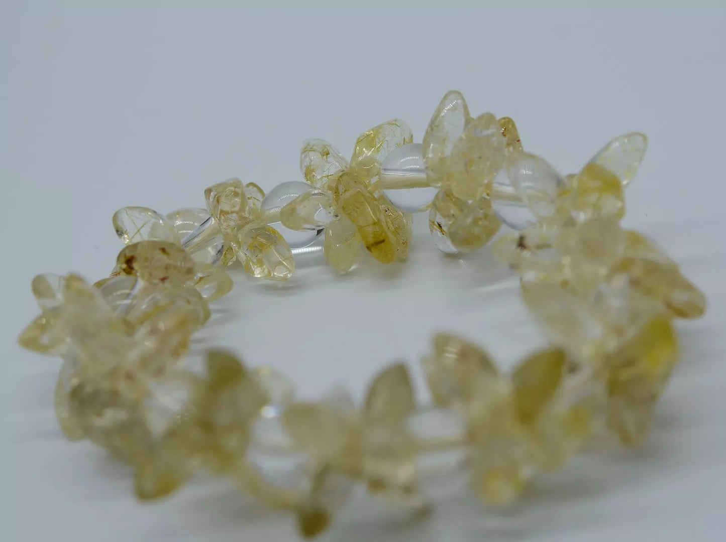 Natural Citrine Quartz Yellow Crystal Marquise Beads Wealth Woman Bracelet