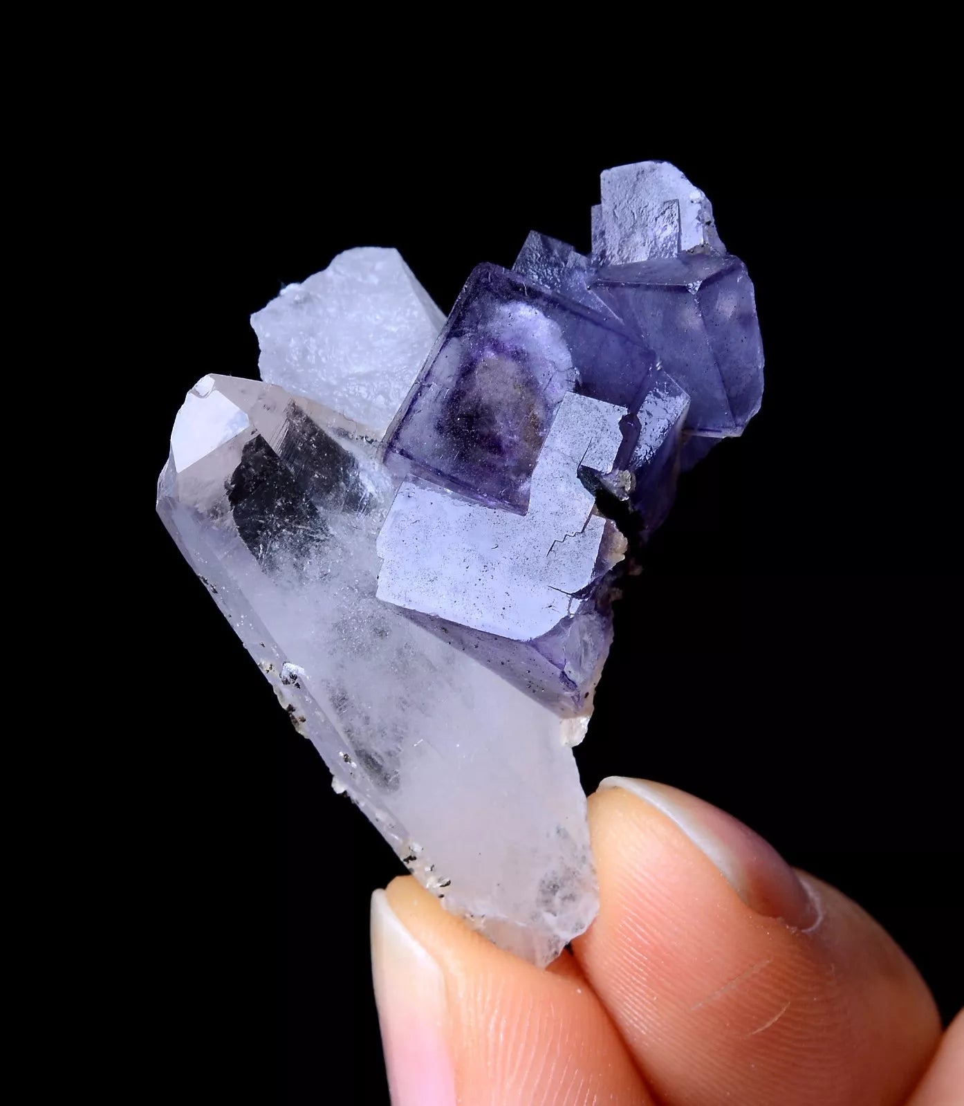 NEWLY DISCOVERED RARE FLUORITE & CRYSTAL SYMBIOTIC MINERAL SAMPLES  11.86g