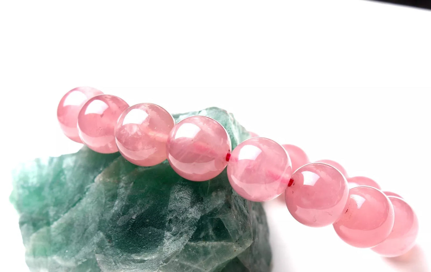 12mm Natural Madagascar Rose Quartz Crystal Round Beads Woman Bracelet  AAAA