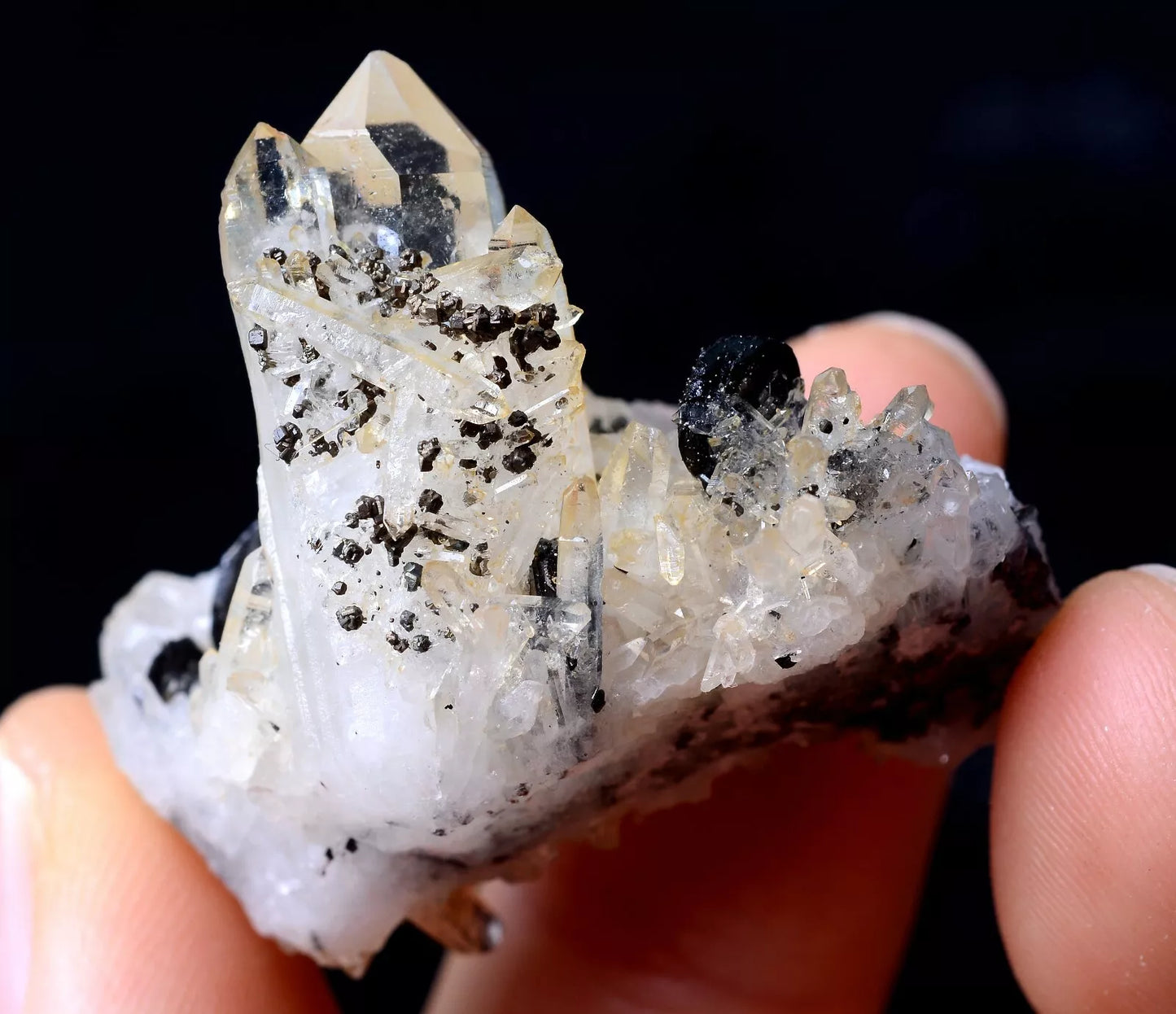 18.71g RARE! NATURAL CRYSTAL CLUSTER & WOLFRAMITE MINERAL SPECIMEN/YaoGangXian