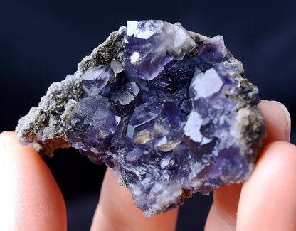 MUSEUM COLLECTION NEWLY DISCOVERED RARE PURPLE FLUORITE MINERAL SAMPLES 37.55g