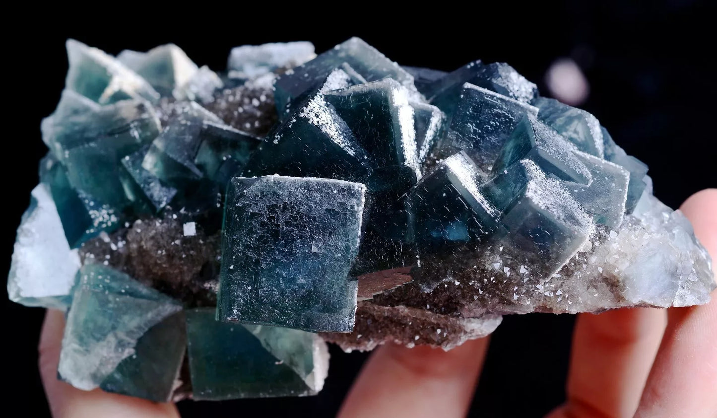 508.5g NATURAL Green Cubic FLUORITE Crystal Cluster Mineral Specimen /China