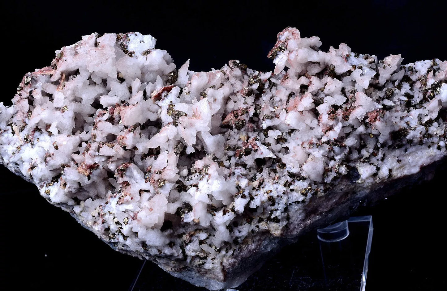 1485g BEAUTIFUL RARE RED DOUBLE SIDED CALCITE & PYRITE CRYSTAL MINERAL SPECIMEN