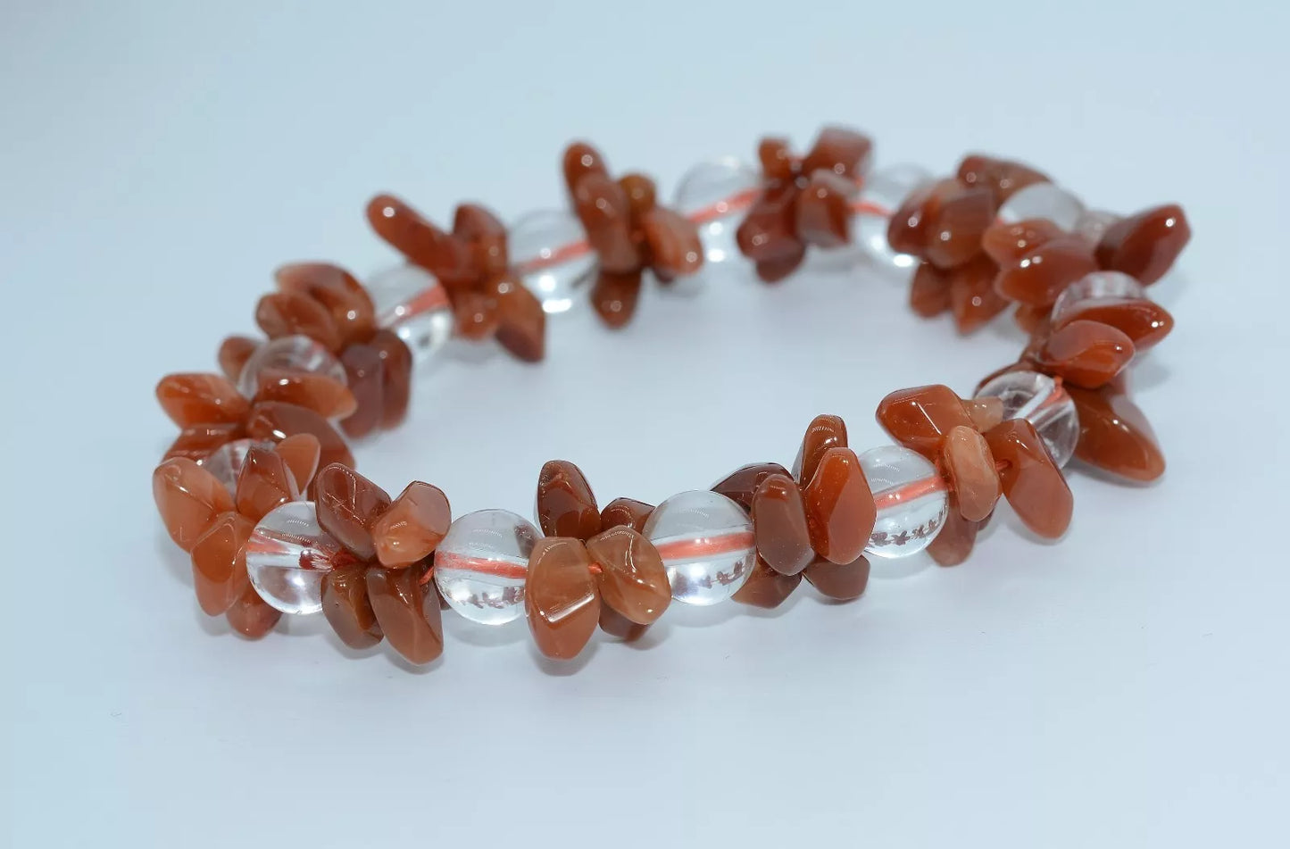 Beautiful Natural Red Quartz Crystal Woman Beads Treatment Bracelet 9.5-10mm