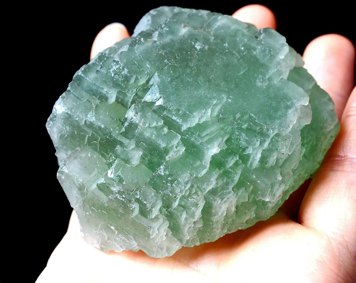 China /Newly DISCOVERED RARE GREEN CUBE FLUORITE CRYSTAL MINERAL SPECIMEN  308g