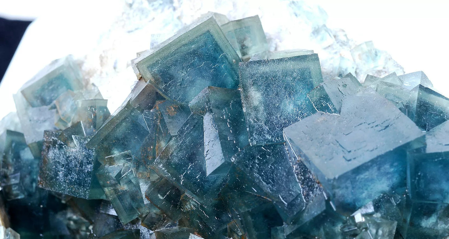 3333g Natural Transparent Blue-Green Cube Fluorite Mineral Specimen/China