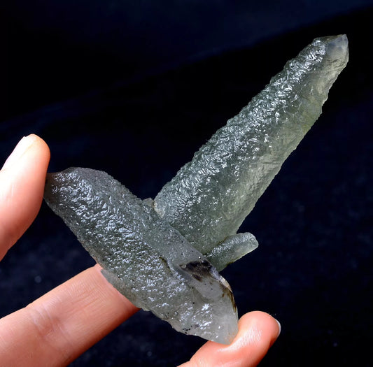 77.79gNATURAL Skeletal Elestial Green QUARTZ Crystal & CALCITE Mineral Specimen