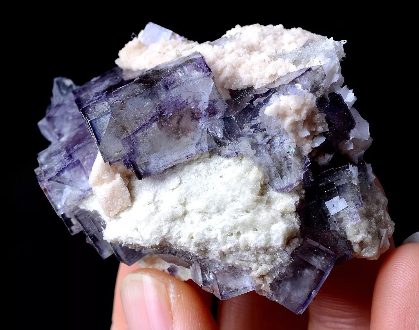 91.51g Yao Gang Xian NEWLY DISCOVERED RARE PURPLE FLUORITE MINERAL SAMPLES