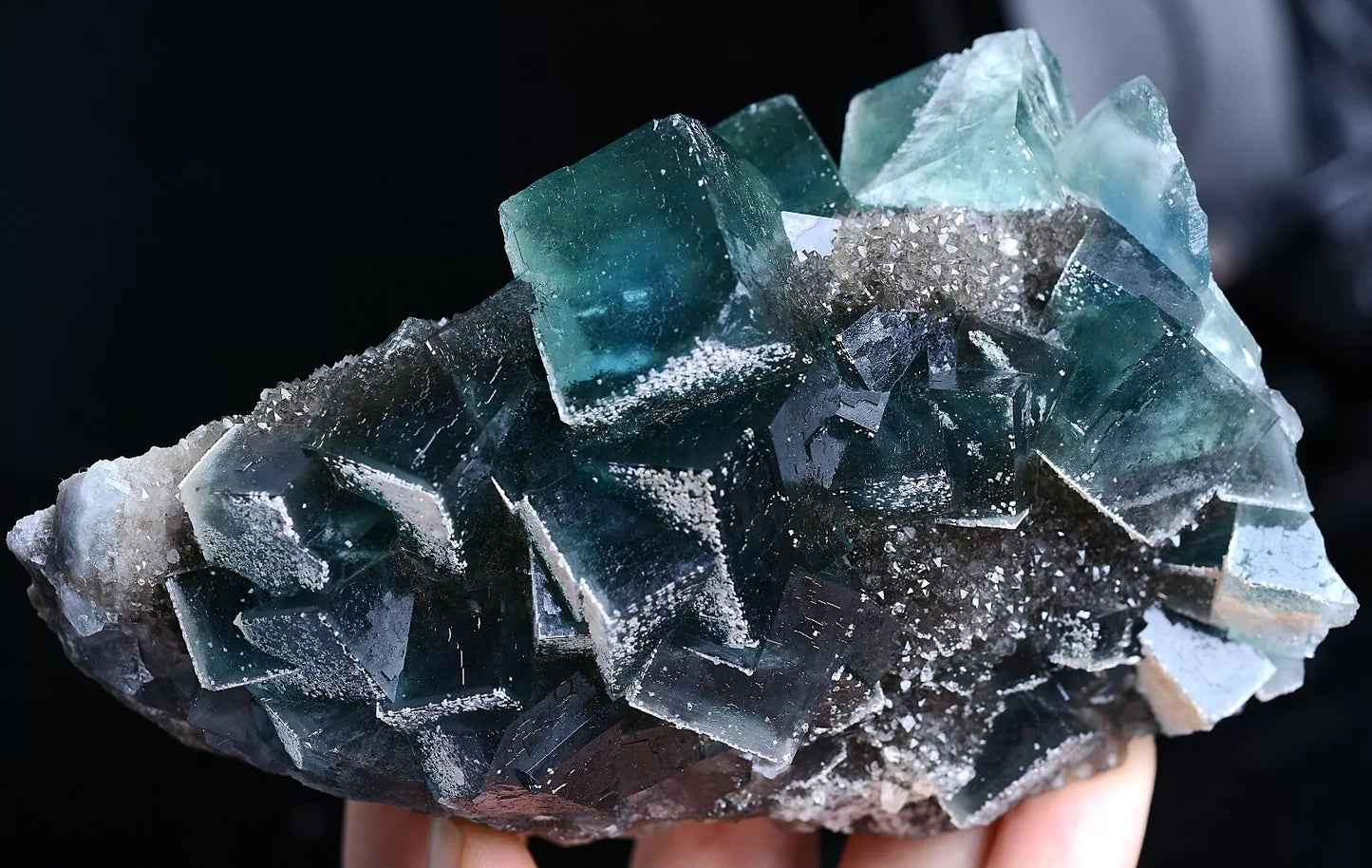 508.5g NATURAL Green Cubic FLUORITE Crystal Cluster Mineral Specimen /China