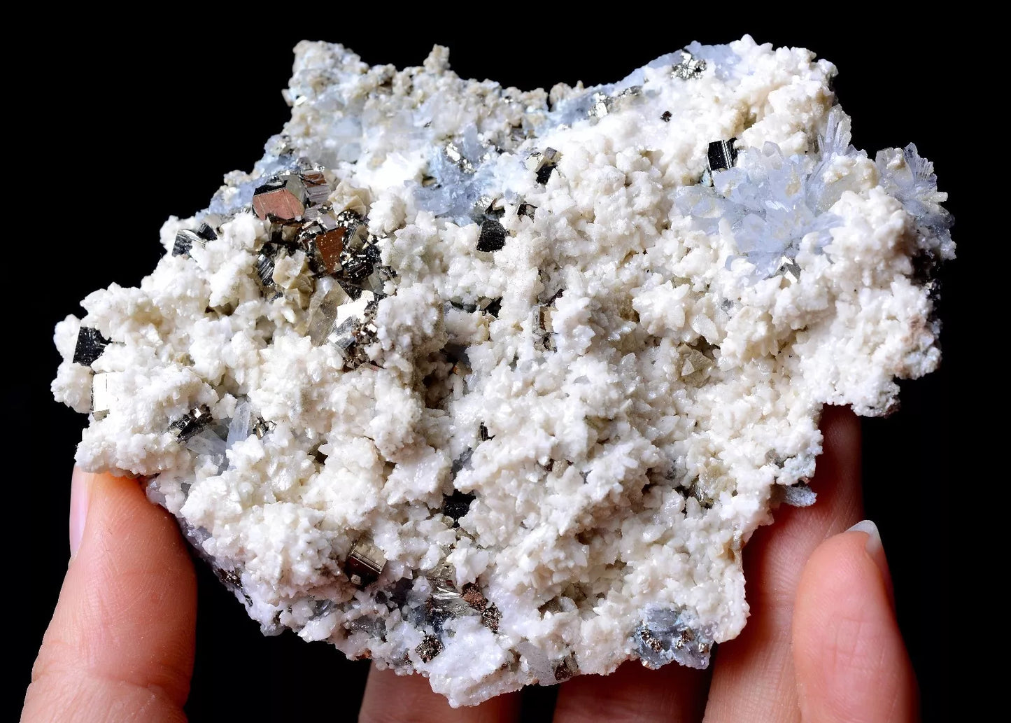 196g NATURAL DOLOMITE & CHALCOPYRITE CRYSTAL CLUSTER SYMBIOTIC Mineral Specimen