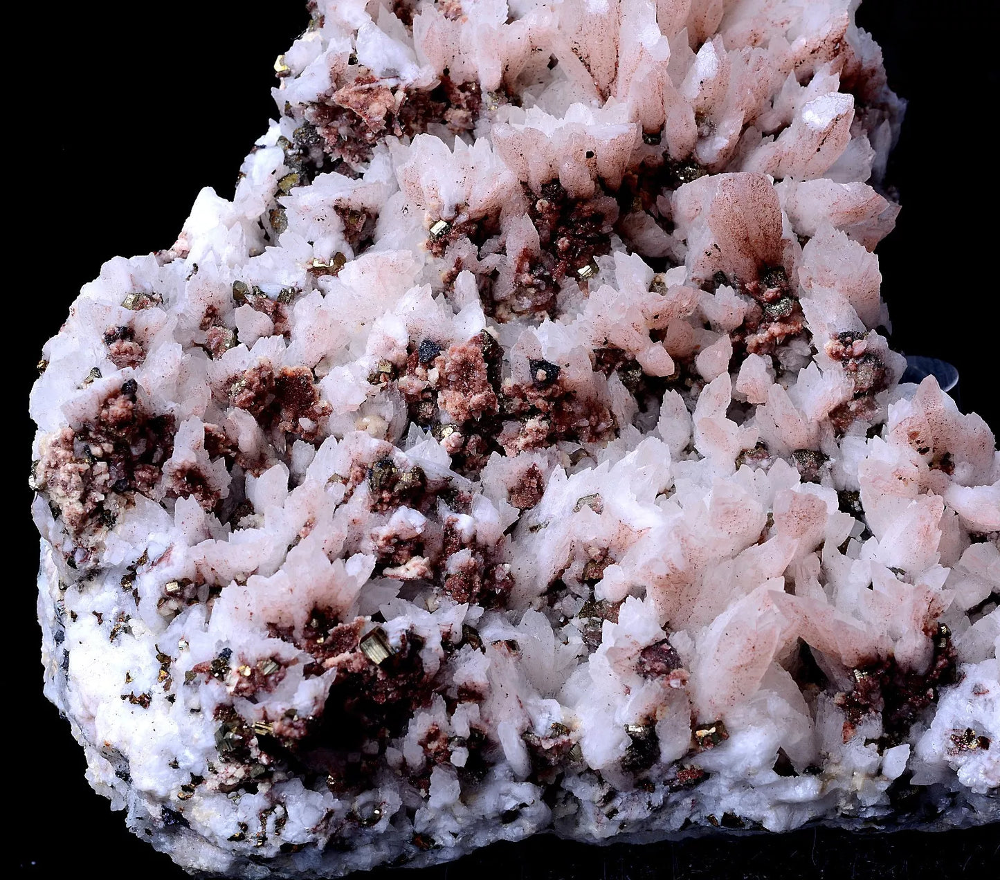 897g Newly DISCOVERED RARE RED CALCITE & PYRITE CRYSTAL MINERAL SPECIMEN/ China