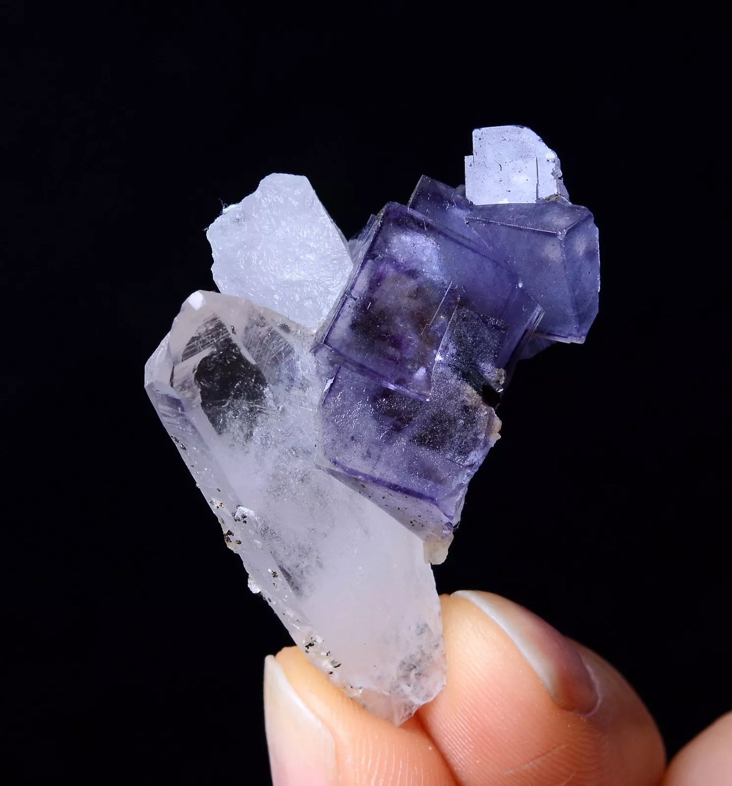 NEWLY DISCOVERED RARE FLUORITE & CRYSTAL SYMBIOTIC MINERAL SAMPLES  11.86g