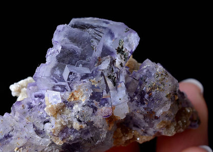 52g YaoGang Xian RARE PURPLE CUBIC FLUORITE & CALCITE SYMBIOTIC MINERAL  SAMPLES