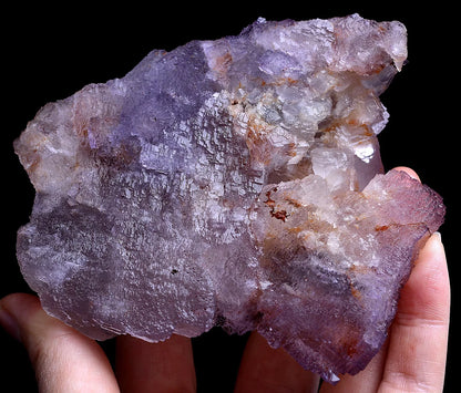 NATURAL PERFECT LADDER-LIKE PURPLE FLUORITE OVERGROWTH MINERAL SPECIMEN 450g