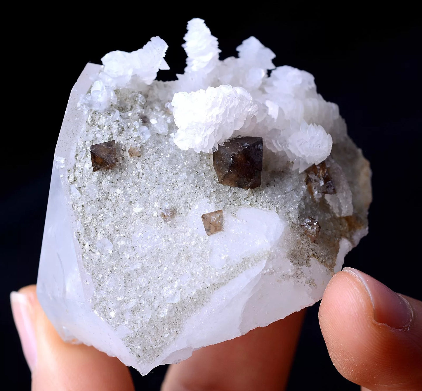 88g Natural Rare Scheelite & Crystal Calcite Mineral Specimen/YaogangxianChina