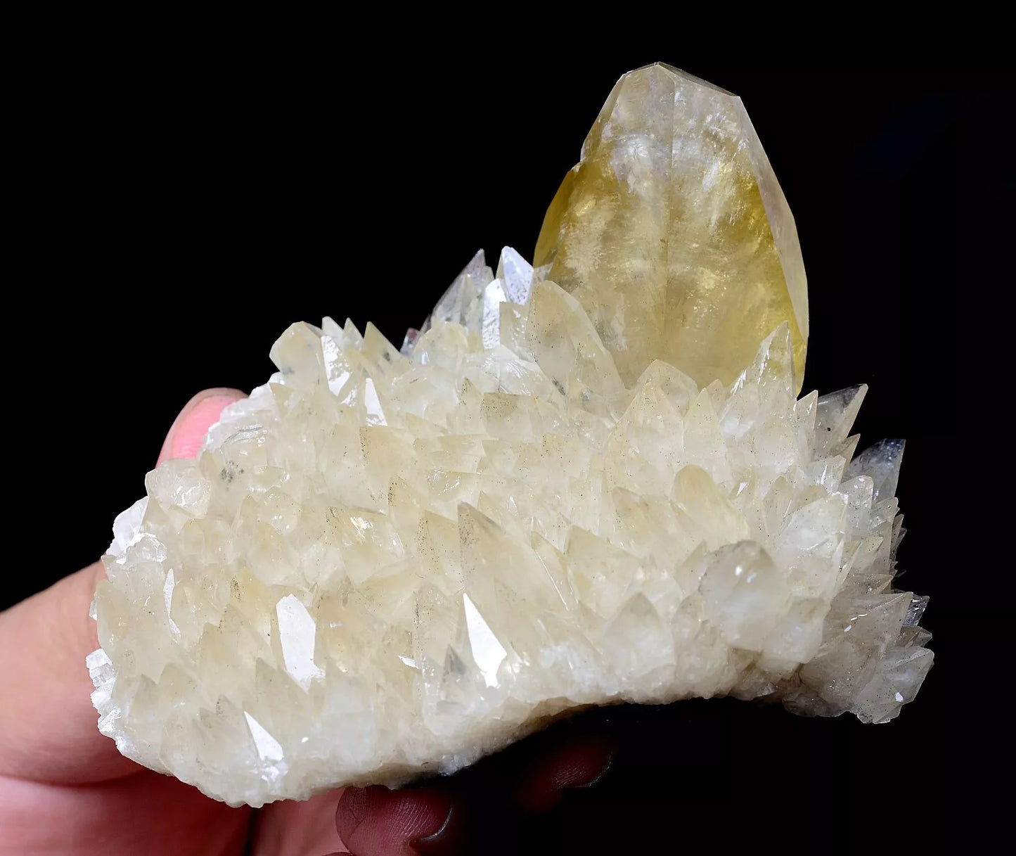 235gNatural Perfect Dipyramidal Yellow Calcite CLUSTER Mineral Specimen/China