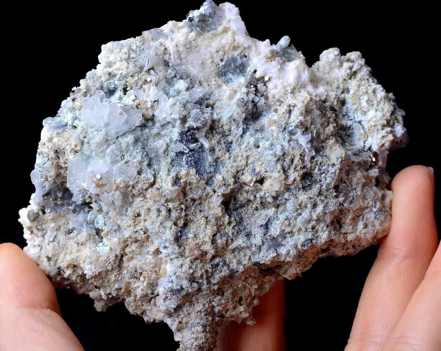 196g NATURAL DOLOMITE & CHALCOPYRITE CRYSTAL CLUSTER SYMBIOTIC Mineral Specimen