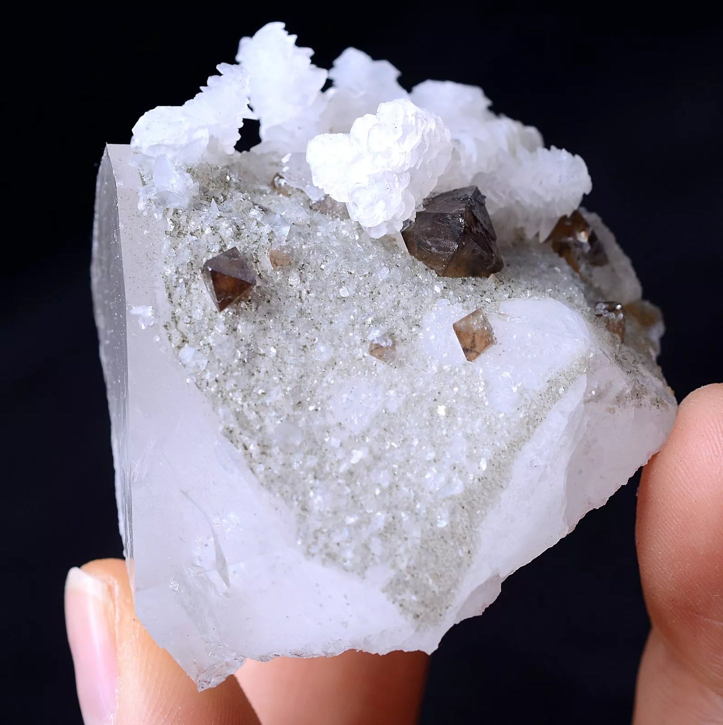 88g Natural Rare Scheelite & Crystal Calcite Mineral Specimen/YaogangxianChina