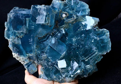 2295g Natural New Find Rare Large Particle Blue Cube Fluorite Mineral Specimen