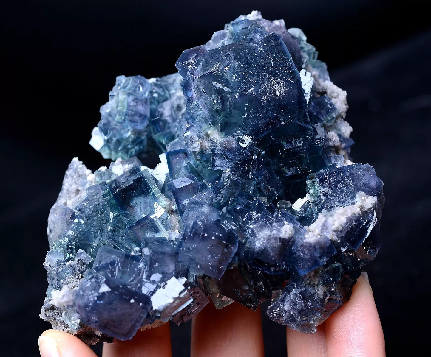 266g Rare Transparent Blue Fluorite Secondary Crystallization Mineral  Specimen