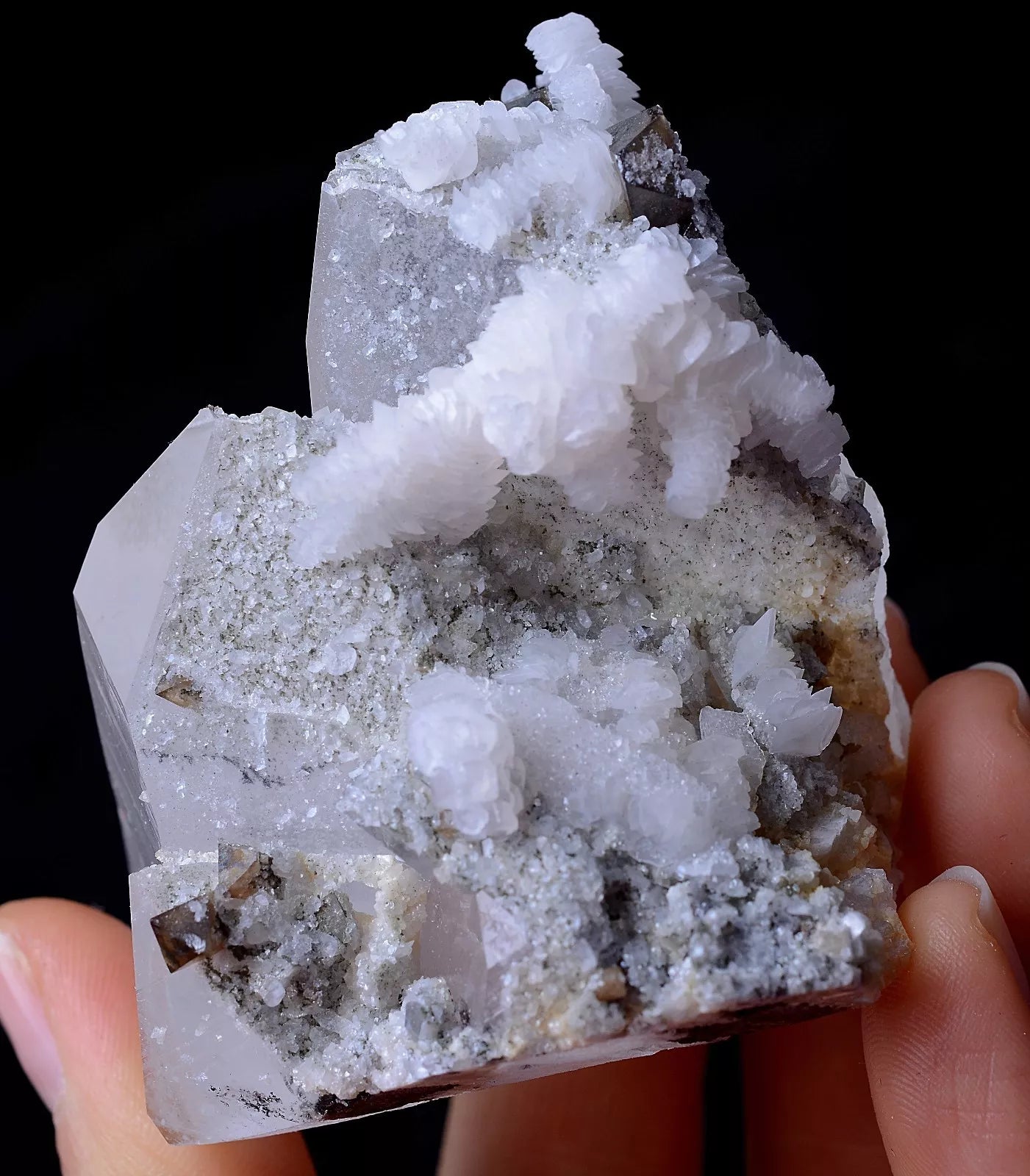 154gNatural Rare Scheelite & Crystal Calcite Mineral Specimen/Yaogangxian China