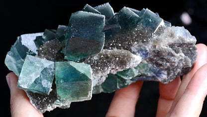 508.5g NATURAL Green Cubic FLUORITE Crystal Cluster Mineral Specimen /China