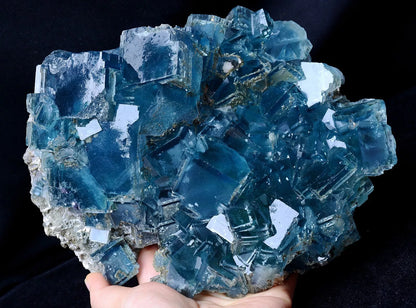 2295g Natural New Find Rare Large Particle Blue Cube Fluorite Mineral Specimen